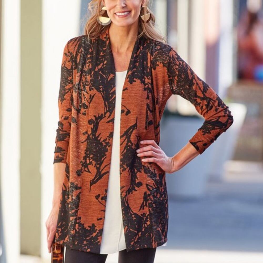 Soft Surroundings Mara floral‎ topper cardigan Sz M